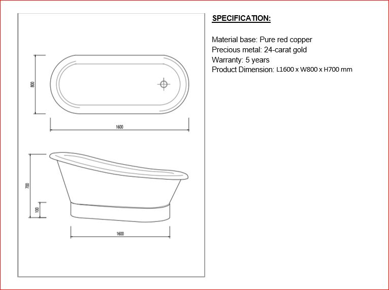 24K Golden Bathtub