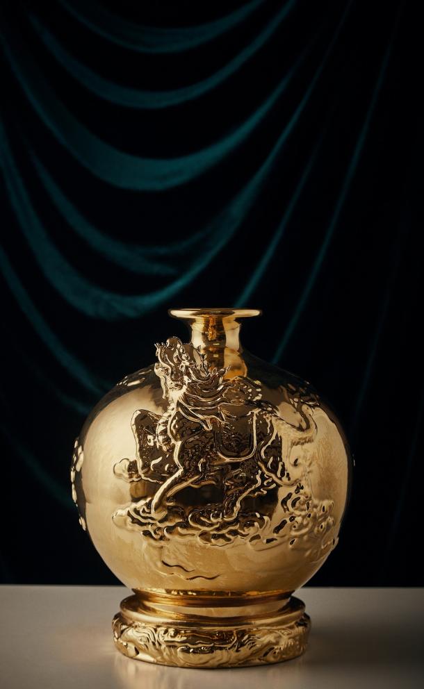 24K Gold Kylin Vase