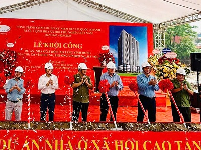 Khởi công gần 700 căn nhà ở xã hội tại phường Vĩnh Hưng, Hà Nội